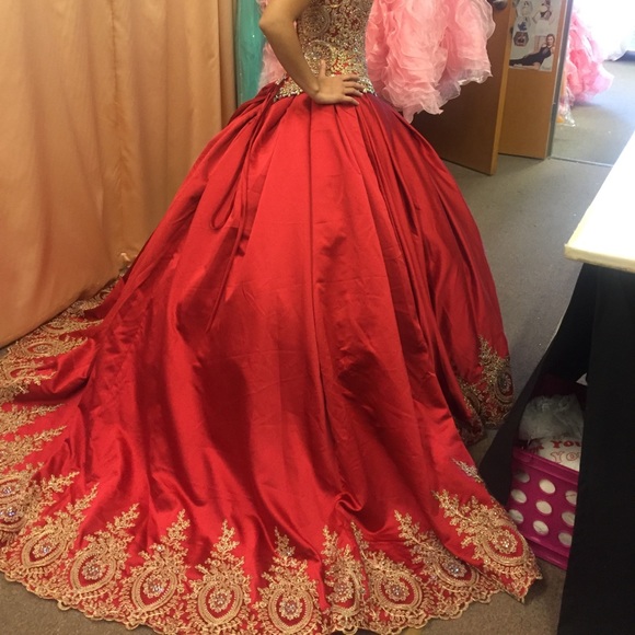 Hand Beaded Strapless Ball Gown - Picture 4 of 7